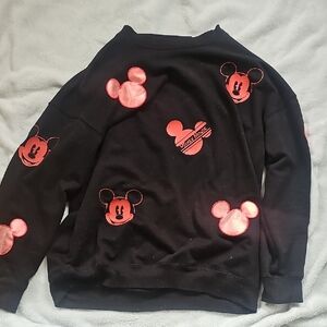 Disney Black Sweatshirt with Red Mickey Graphic